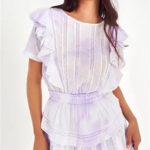 LoveShackFancy Lavender Purple Natasha Heritage Mini Dress - Picture 2 of 3